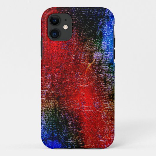 Blauw en rood, gevild met "olieverf" Case-Mate iPhone case (Achterkant)