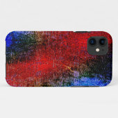 Blauw en rood, gevild met "olieverf" Case-Mate iPhone case (Achterkant (horizontaal))