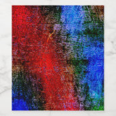 Blauw en rood, gevild met "olieverf" wijn etiket (Enkel label)