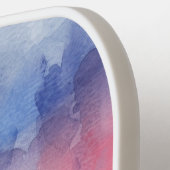 Blauw en rood grillige gepersonaliseerde Waterverf Pickleball Paddle (Links Detail)