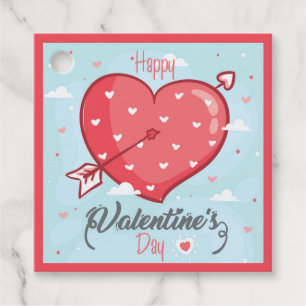 Blauw en Rood Happy Valentine's Day Favoriet Gift  Bedankjes Labels