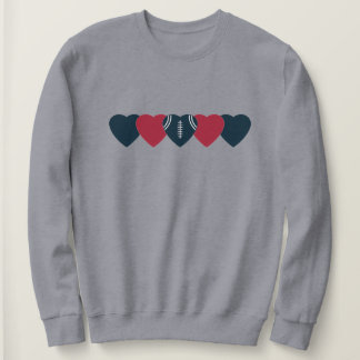 Blauw en Rood Hart American Football Donker Trui