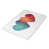 Blauw en rood hartpaar modern hitteontwerp badmat (Gekanteld)