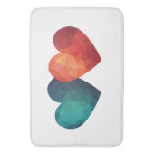 Blauw en rood hartpaar modern hitteontwerp badmat (Voorkant Verticaal)