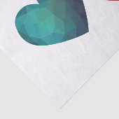 Blauw en rood hartpaar modern hitteontwerp tissuepapier (Detail)