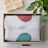 Blauw en rood hartpaar modern hitteontwerp tissuepapier (Geschenk)