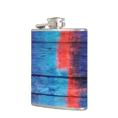 Blauw en rood hout Vintage #2 Heupfles (Links)