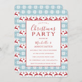 Blauw en rood Kantoor kerstfeest Kaart (Voorkant / Achterkant)