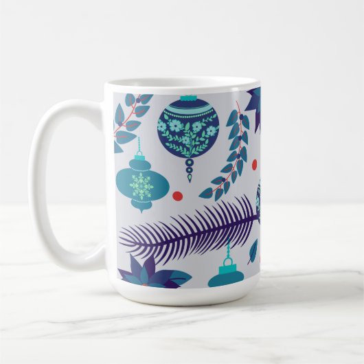 Blauw en rood kerstversiering Mok (Links)