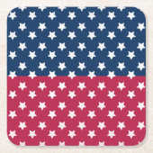 Blauw en rood kleurenblok met witte sterren kartonnen onderzetters (Voorkant)