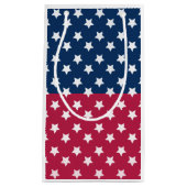 Blauw en rood kleurenblok met witte sterren klein cadeauzakje (Voorkant)