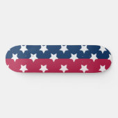 Blauw en rood kleurenblok met witte sterren persoonlijk skateboard (Horizontaal)