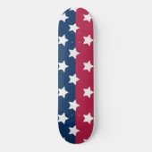 Blauw en rood kleurenblok met witte sterren persoonlijk skateboard (Voorkant)