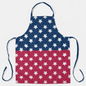 Blauw en rood kleurenblok met witte sterren schort (Voorkant)