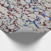 Blauw en rood marmer cadeaupapier (Hoek)