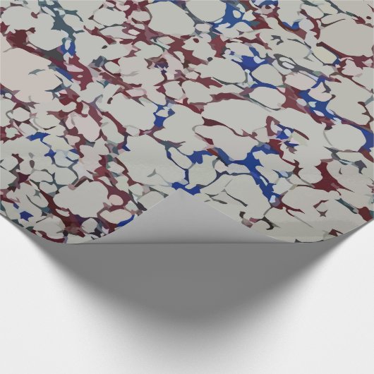 Blauw en rood marmer cadeaupapier (Hoek)