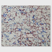 Blauw en rood marmer cadeaupapier (Vlak)