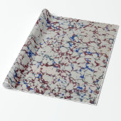 Blauw en rood marmer cadeaupapier (Uitgerold)
