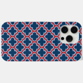 Blauw en Rood Marokkaans latwerk, Quatrefoil Case-Mate iPhone Case (Achterkant (horizontaal))