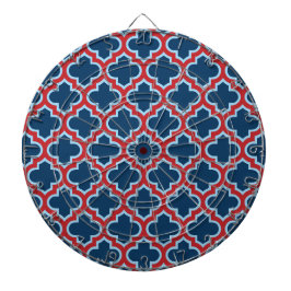 Blauw en Rood Marokkaans latwerk, Quatrefoil Dartbord