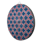 Blauw en Rood Marokkaans latwerk, Quatrefoil Dartbord (Voorkant Rechts)