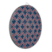 Blauw en Rood Marokkaans latwerk, Quatrefoil Dartbord (Voorkant Links)