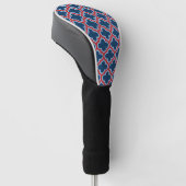 Blauw en Rood Marokkaans latwerk, Quatrefoil Golfheadcover (Schuin)