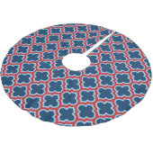 Blauw en Rood Marokkaans latwerk, Quatrefoil Kerstboom Rok (Gekanteld)