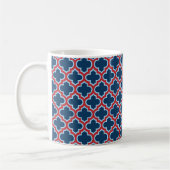 Blauw en Rood Marokkaans latwerk, Quatrefoil Koffiemok (Links)