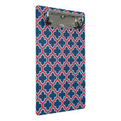 Blauw en Rood Marokkaans latwerk, Quatrefoil Mini Klembord (Schuin)