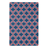Blauw en Rood Marokkaans latwerk, Quatrefoil Mini Klembord (Achterkant)