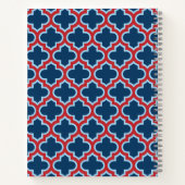 Blauw en Rood Marokkaans latwerk, Quatrefoil Notitieboek (Achterkant)