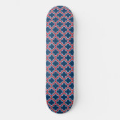 Blauw en Rood Marokkaans latwerk, Quatrefoil Persoonlijk Skateboard (Voorkant)