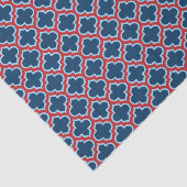 Blauw en Rood Marokkaans latwerk, Quatrefoil Tissuepapier (Detail)