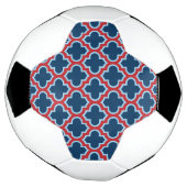 Blauw en Rood Marokkaans latwerk, Quatrefoil Voetbal (Gedraaid)