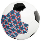 Blauw en Rood Marokkaans latwerk, Quatrefoil Voetbal (Drie kwart)