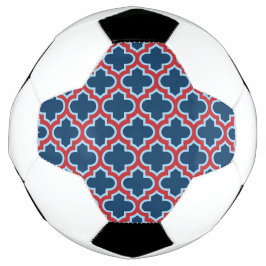 Blauw en Rood Marokkaans latwerk, Quatrefoil Voetbal