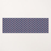 Blauw en Rood Marokkaans latwerk, Quatrefoil Yogamat (Voorkant (horizontaal))
