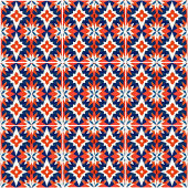 Blauw en Rood Marokkaans Mozaïekpatroon Tegeltje