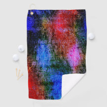 Blauw en rood, met olieverf gevild