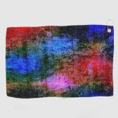 Blauw en rood, met olieverf gevild golfhanddoek (Horizontaal)