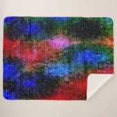 Blauw en rood, met olieverf gevild sherpa deken (Voorkant (horizontaal))