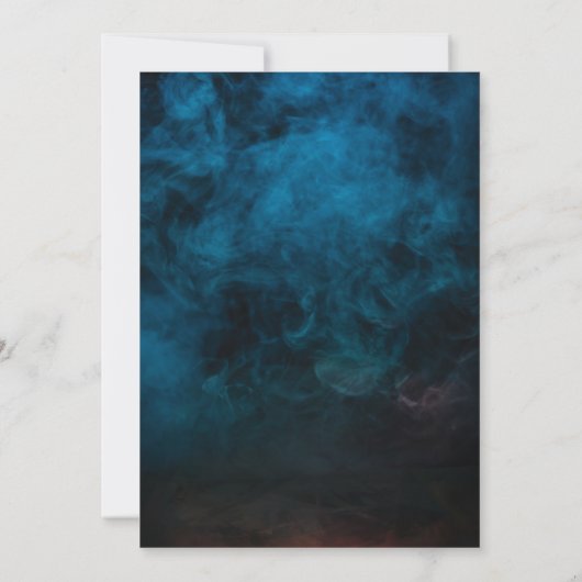 Blauw en Rood Moderne Halloween Party Uitnodiging (Achterkant)