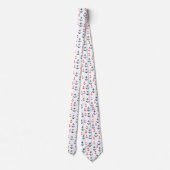 Blauw en rood Nautical Anchor Pattern Stropdas (Achterkant)