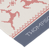 Blauw en rood Noordse Kerstpatroon Korte Tafelloper (Hoek)