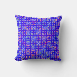 Blauw en rood Patroon kleurrijk startpunt / patiën Kussen