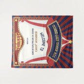 Blauw en Rood Retro Carnaval verjaardag Backdrops Wandkleed (Voorkant (horizontaal))