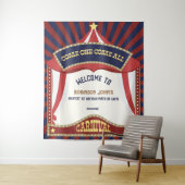 Blauw en Rood Retro Carnaval verjaardag Backdrops Wandkleed (In situ)