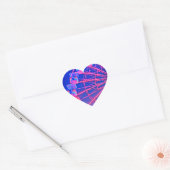 Blauw en rood reuzenrad hart sticker (Envelop)