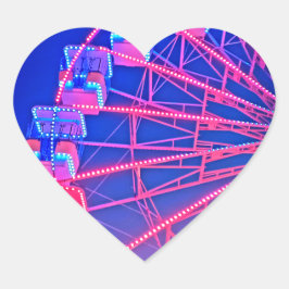 Blauw en rood reuzenrad hart sticker